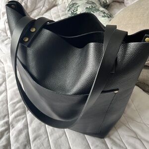 Black Portland Leather Goods Small Leather Tote Bag